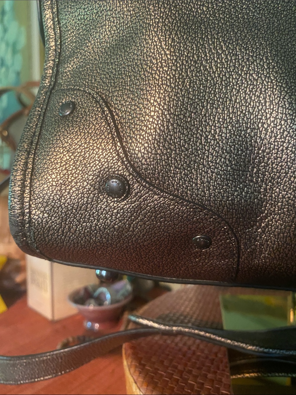 Coach Rhyder 24 Satchel Shoulder Crossbody Bag in Metallic Gunmetal Leather - Picture 3 of 16